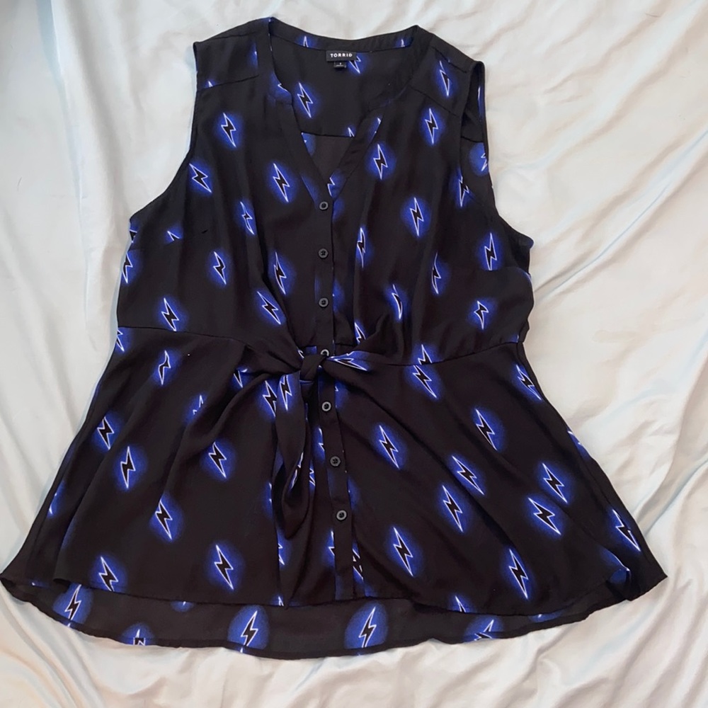 Torrid 1. Sleeveless button down.